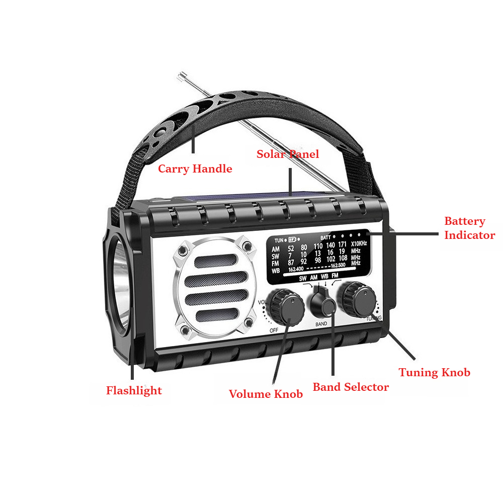 Portable Solar Hand Crank Emer - Emergency Radio Solar recension och pris