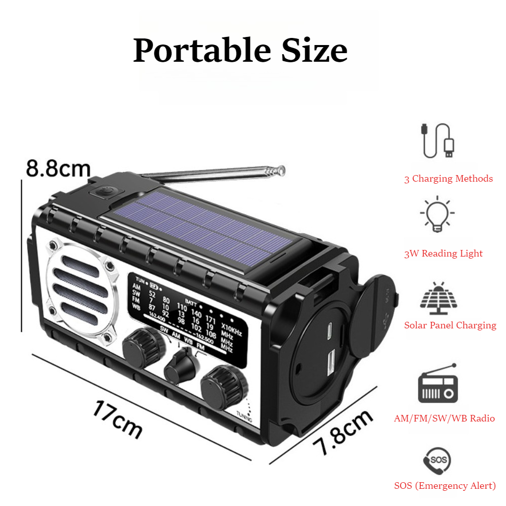 Portable Solar Hand Crank Emer - Emergency Radio Solar recension och pris