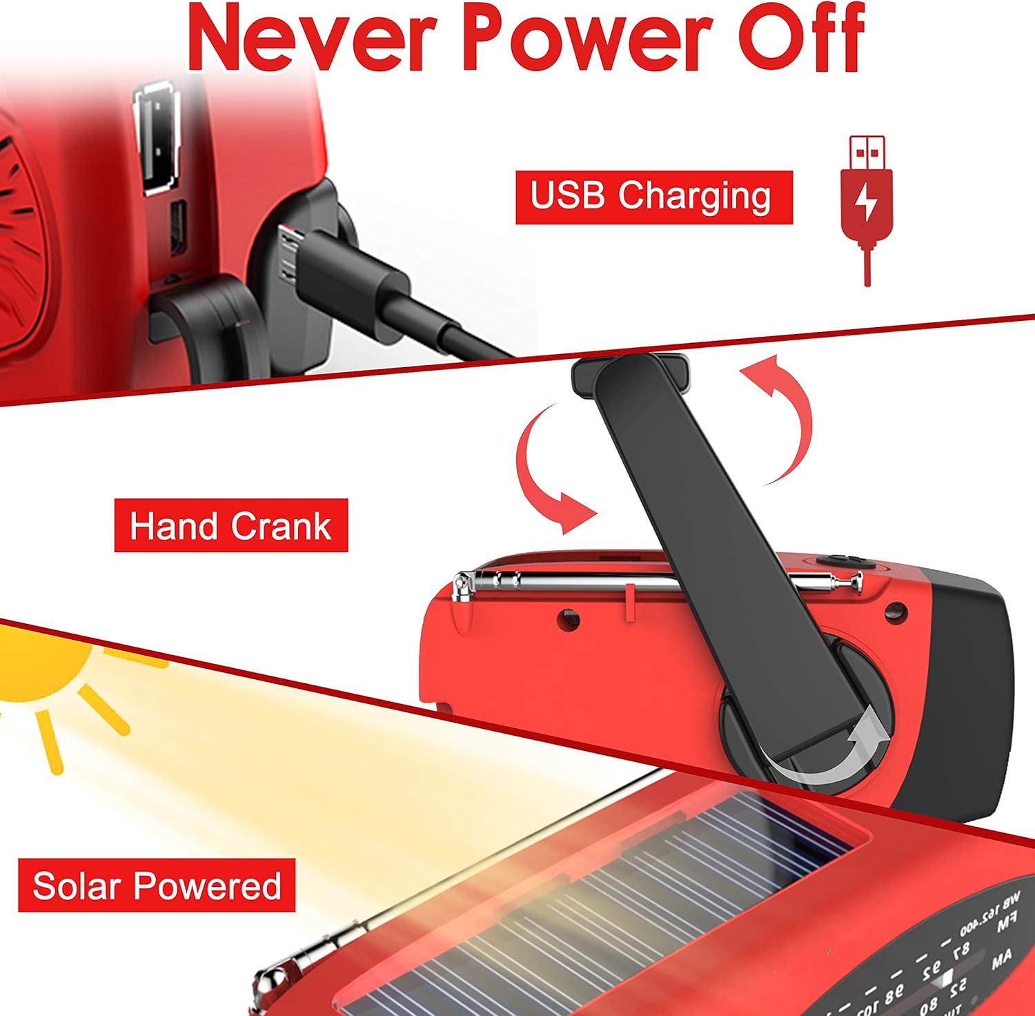 Multifunctional Hand Cranked G - Emergency Radio Solar recension och pris