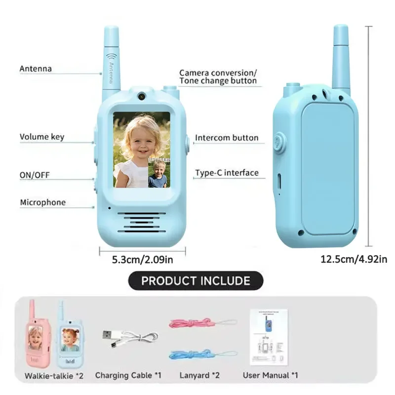 2pcs Kids Video Walkie Talkie  - Outdoor Adventure Videos recension och pris