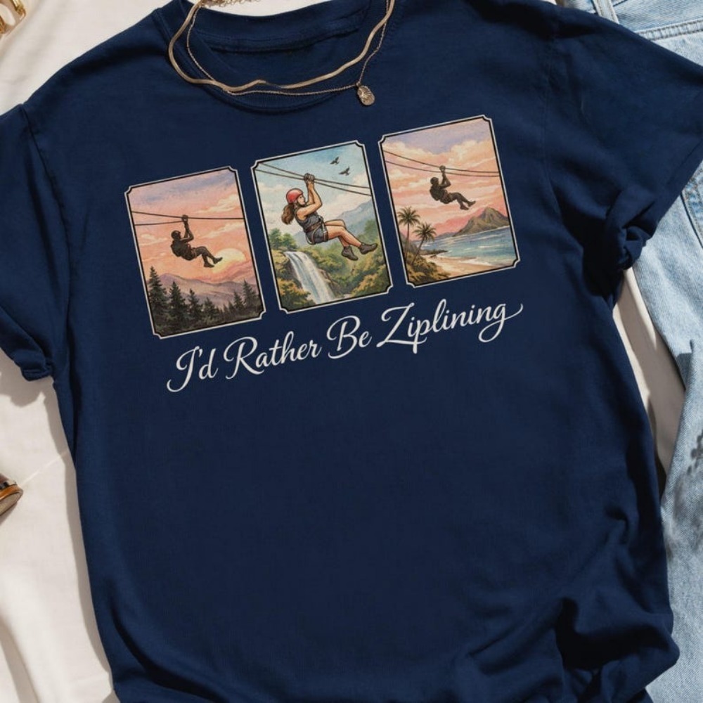 I'd Rather Be Ziplining T-Shir - Outdoor Adventure Ziplines & Waterfall Puerto Vallarta recension och pris