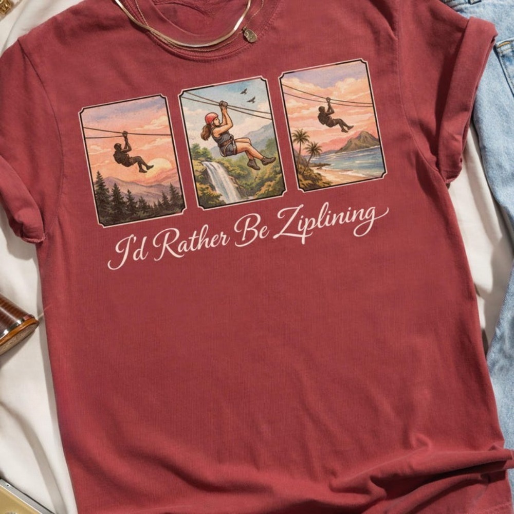 I'd Rather Be Ziplining T-Shir - Outdoor Adventure Ziplines & Waterfall Puerto Vallarta recension och pris