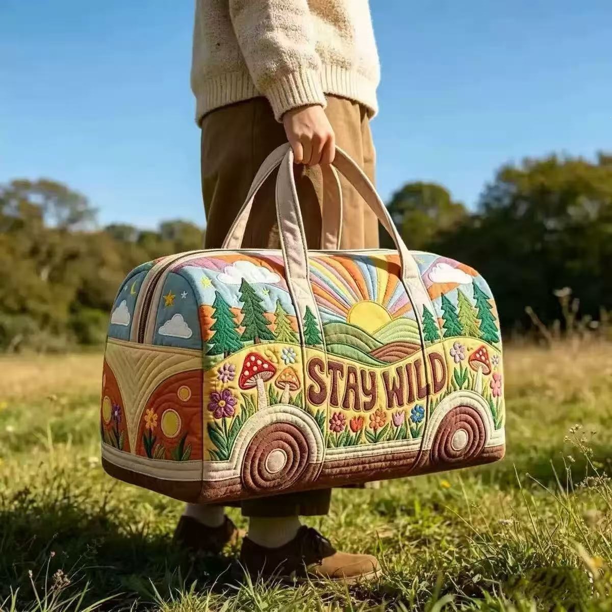 Vintage Camper Van Quilted Duf - Outdoor Adventure Quilt recension och pris
