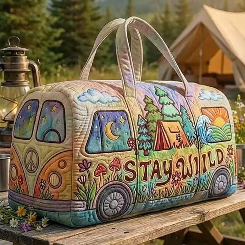 Vintage Camper Van Quilted Duf - Outdoor Adventure Quilt recension och pris