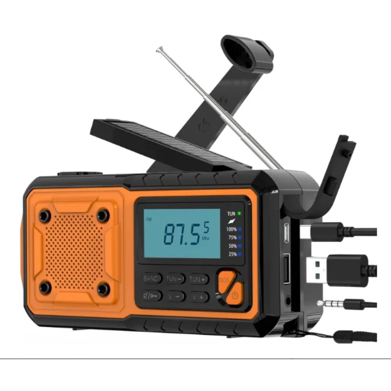 4000mAh Solar Hand Crank Emerg - Emergency Radio Solar recension och pris