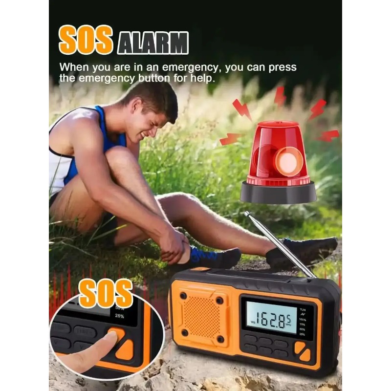 4000mAh Solar Hand Crank Emerg - Emergency Radio Solar recension och pris