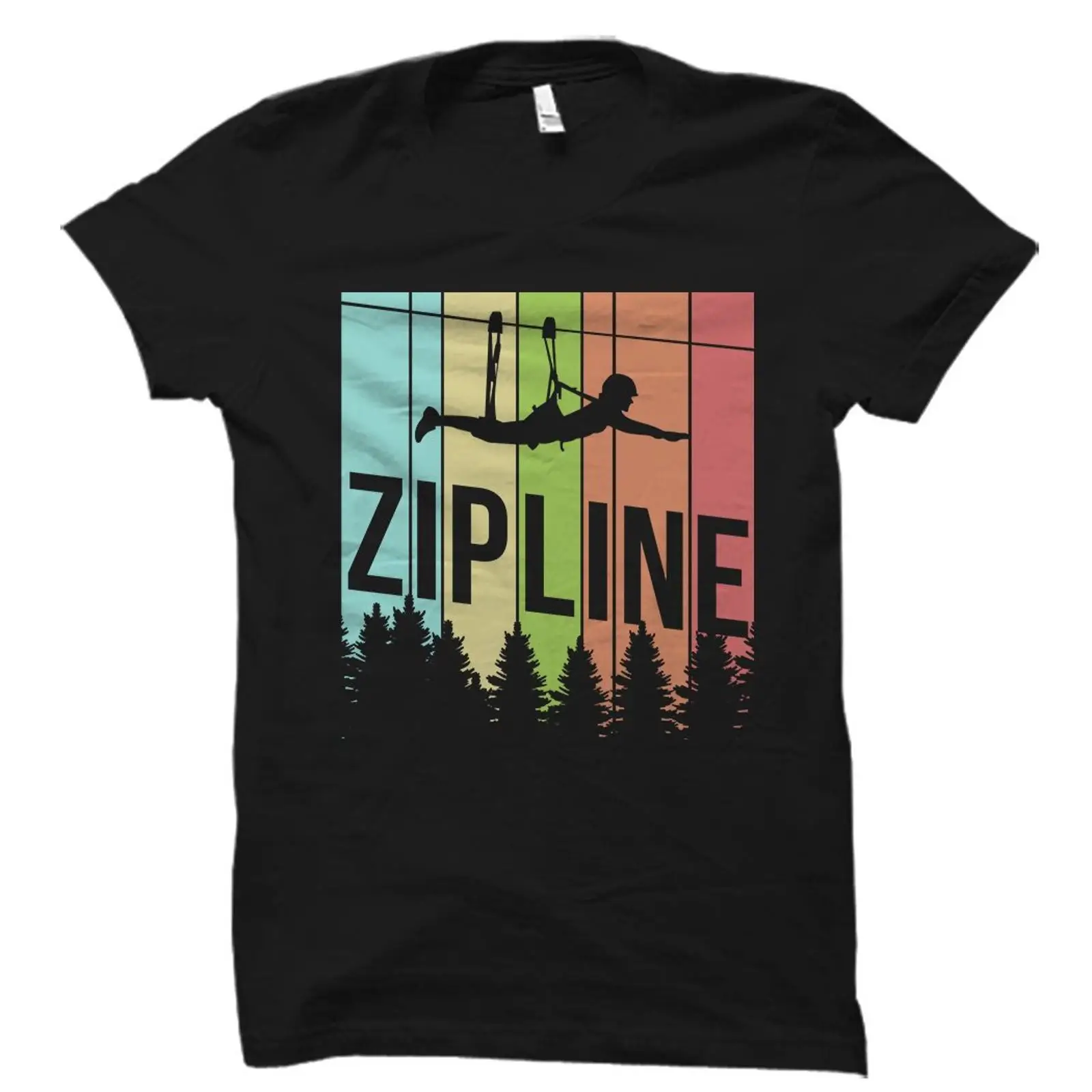 Vintage Retro Zipline T shirt  - Outdoor Adventure Ziplines & Waterfall Puerto Vallarta recension och pris