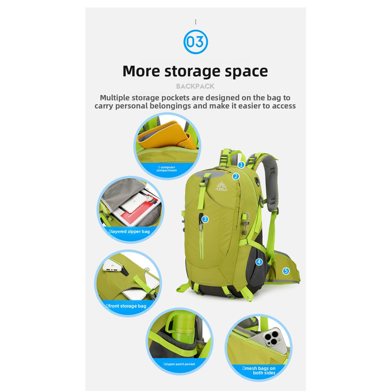 AZELA 36-55L Hiking Backpack L - Outdoor Adventure Backpack recension och pris